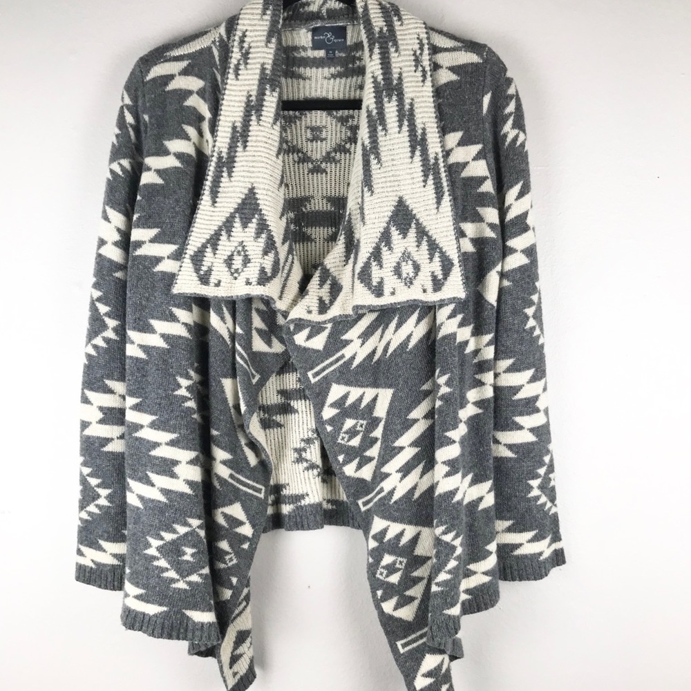 Market & Spruce Carly Aztec Cardigan Sweater Sz M